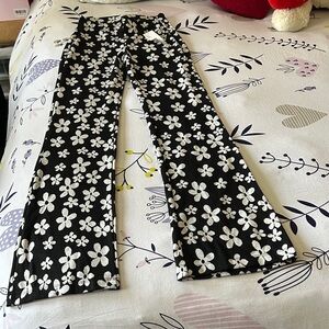 Urban Outfitters Floral Black and White Pants